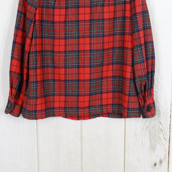 PENDLETON Plaid Woven Wool Button Shirt Size 14 - Picture 7 of 10